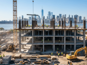 Workers protesting unpaid wages in connection with Andrew Horan Alba